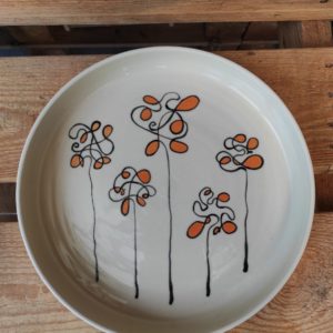 Assiette fleur porcelaine